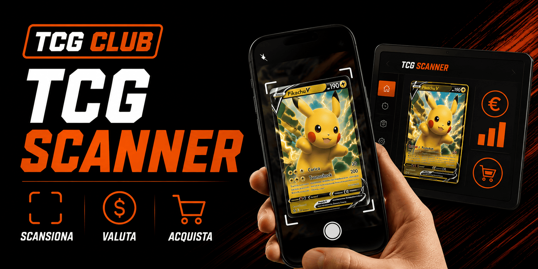 TCG Club Scanner per la scansione, valutazione e acquisto di carte collezionabili